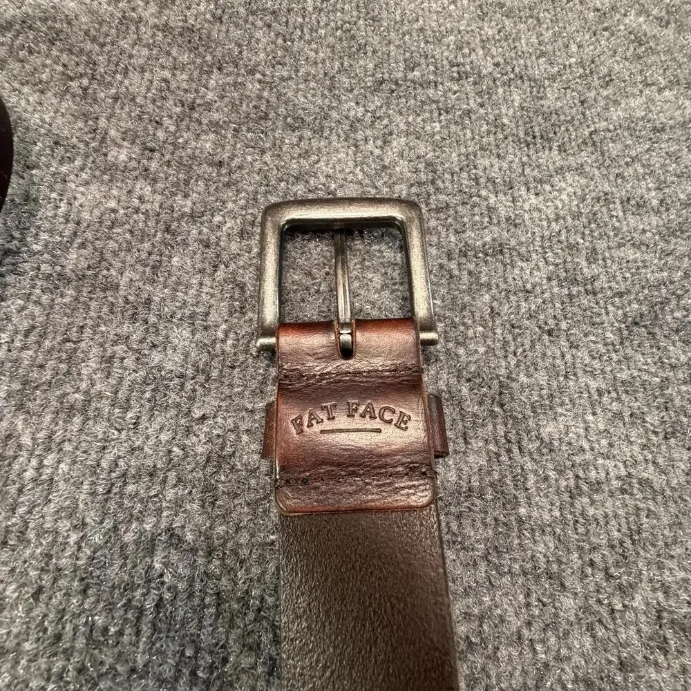 Fat Face Brown Leather‎ Men's Belt with Metal Buckle 40